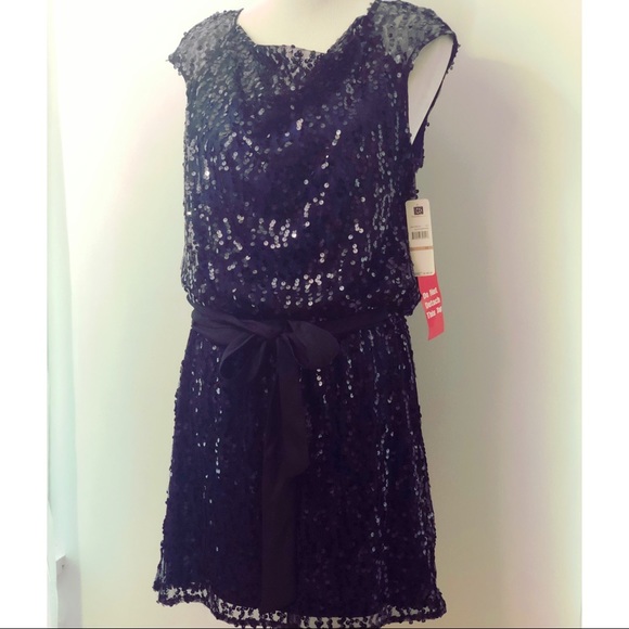 Laundry by Design black & sapphire sequin dress - Picture 1 of 6